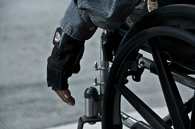 na wózku inwalidzkim